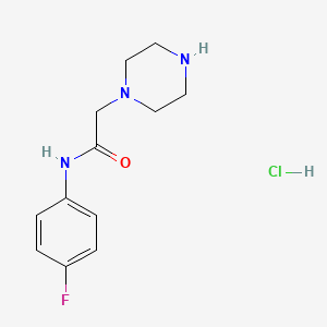 molecular formula C12H17ClFN3O B2922168 N-(4-fluorophenyl)-2-(piperazin-1-yl)acetamide hydrochloride CAS No. 1052418-64-0