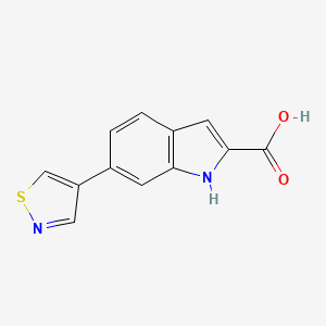 molecular formula C12H8N2O2S B2922169 6-(1,2-Thiazol-4-yl)-1H-indole-2-carboxylic acid CAS No. 2138194-20-2