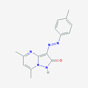molecular formula C15H15N5O B292217 5,7-dimethyl-3-[(4-methylphenyl)diazenyl]pyrazolo[1,5-a]pyrimidin-2(1H)-one 