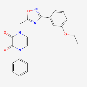 molecular formula C21H18N4O4 B2922171 1-((3-(3-ethoxyphenyl)-1,2,4-oxadiazol-5-yl)methyl)-4-phenylpyrazine-2,3(1H,4H)-dione CAS No. 1251626-48-8