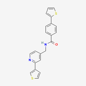 molecular formula C21H16N2OS2 B2922180 4-(thiophen-2-yl)-N-((2-(thiophen-3-yl)pyridin-4-yl)methyl)benzamide CAS No. 2034448-59-2