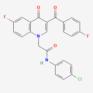 molecular formula C24H15ClF2N2O3 B2922181 N-(4-chlorophenyl)-2-[6-fluoro-3-(4-fluorobenzoyl)-4-oxoquinolin-1-yl]acetamide CAS No. 866344-24-3