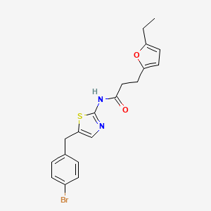 molecular formula C19H19BrN2O2S B2922183 N-(5-(4-溴苄基)噻唑-2-基)-3-(5-乙基呋喃-2-基)丙酰胺 CAS No. 708990-55-0