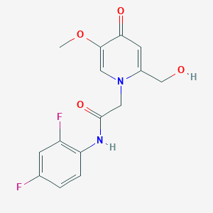 molecular formula C15H14F2N2O4 B2922185 N-(2,4-difluorophenyl)-2-(2-(hydroxymethyl)-5-methoxy-4-oxopyridin-1(4H)-yl)acetamide CAS No. 941974-08-9