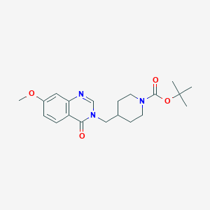 molecular formula C20H27N3O4 B2922187 Tert-butyl 4-[(7-methoxy-4-oxoquinazolin-3-yl)methyl]piperidine-1-carboxylate CAS No. 2380181-78-0