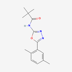 molecular formula C15H19N3O2 B2922198 N-(5-(2,5-dimethylphenyl)-1,3,4-oxadiazol-2-yl)pivalamide CAS No. 891122-73-9