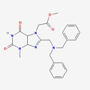 molecular formula C24H25N5O4 B2922200 methyl 2-{8-[(dibenzylamino)methyl]-3-methyl-2,6-dioxo-2,3,6,7-tetrahydro-1H-purin-7-yl}acetate CAS No. 862979-80-4