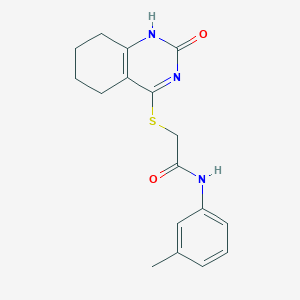 molecular formula C17H19N3O2S B2922204 2-((2-oxo-1,2,5,6,7,8-hexahydroquinazolin-4-yl)thio)-N-(m-tolyl)acetamide CAS No. 946372-19-6