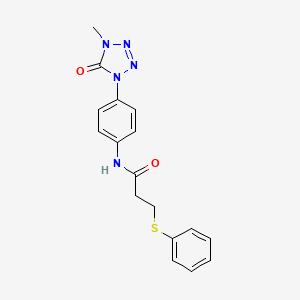 N-(4-(4-methyl-5-oxo-4,5-dihydro-1H-tetrazol-1-yl)phenyl)-3-(phenylthio)propanamide