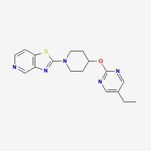 molecular formula C17H19N5OS B2922217 2-[4-(5-Ethylpyrimidin-2-yl)oxypiperidin-1-yl]-[1,3]thiazolo[4,5-c]pyridine CAS No. 2380173-94-2
