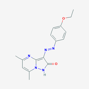 molecular formula C16H17N5O2 B292222 3-[(4-ethoxyphenyl)diazenyl]-5,7-dimethylpyrazolo[1,5-a]pyrimidin-2(1H)-one 