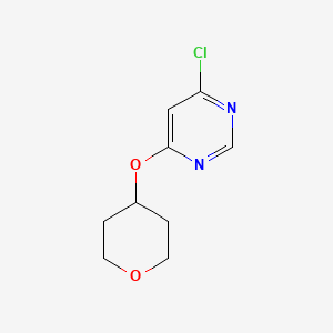 molecular formula C9H11ClN2O2 B2922224 4-Chloro-6-(oxan-4-yloxy)pyrimidine CAS No. 1251375-71-9
