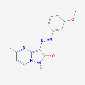 3-[(3-methoxyphenyl)diazenyl]-5,7-dimethylpyrazolo[1,5-a]pyrimidin-2(1H)-one