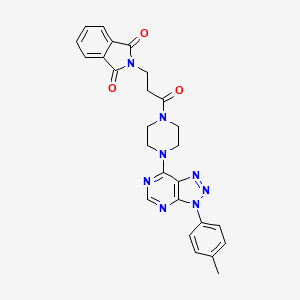 molecular formula C26H24N8O3 B2922230 2-(3-氧代-3-(4-(3-(对甲苯基)-3H-[1,2,3]三唑并[4,5-d]嘧啶-7-基)哌嗪-1-基)丙基)异吲哚啉-1,3-二酮 CAS No. 920384-86-7