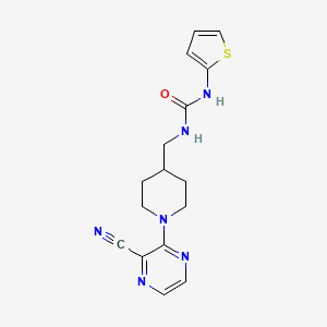1-((1-(3-Cyanopyrazin-2-yl)piperidin-4-yl)methyl)-3-(thiophen-2-yl)urea