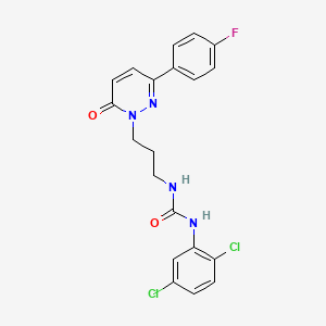 molecular formula C20H17Cl2FN4O2 B2922241 1-(2,5-二氯苯基)-3-(3-(3-(4-氟苯基)-6-氧代嘧啶-1(6H)-基)丙基)脲 CAS No. 1058499-78-7