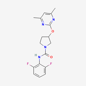 molecular formula C17H18F2N4O2 B2922253 N-(2,6-difluorophenyl)-3-((4,6-dimethylpyrimidin-2-yl)oxy)pyrrolidine-1-carboxamide CAS No. 2034295-47-9