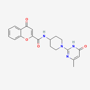 molecular formula C20H20N4O4 B2922256 N-(1-(4-methyl-6-oxo-1,6-dihydropyrimidin-2-yl)piperidin-4-yl)-4-oxo-4H-chromene-2-carboxamide CAS No. 1903168-25-1