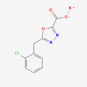 molecular formula C10H6ClKN2O3 B2922258 Potassium 5-[(2-chlorophenyl)methyl]-1,3,4-oxadiazole-2-carboxylate CAS No. 2225145-02-6