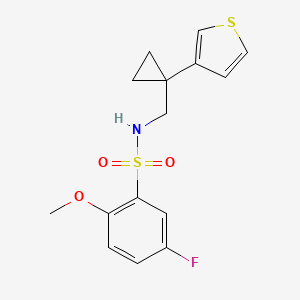 5-Fluoro-2-methoxy-N-[(1-thiophen-3-ylcyclopropyl)methyl]benzenesulfonamide