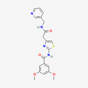molecular formula C20H20N4O4S B2922272 3,5-二甲氧基-N-(4-(2-氧代-2-((吡啶-3-基甲基)氨基)乙基)噻唑-2-基)苯甲酰胺 CAS No. 941898-83-5