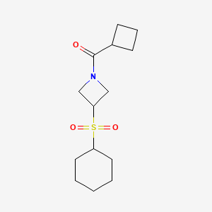 molecular formula C14H23NO3S B2922273 Cyclobutyl(3-(cyclohexylsulfonyl)azetidin-1-yl)methanone CAS No. 1798034-55-5
