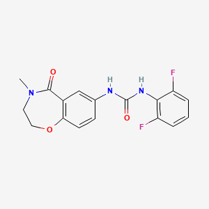 molecular formula C17H15F2N3O3 B2922276 1-(2,6-Difluorophenyl)-3-(4-methyl-5-oxo-2,3,4,5-tetrahydrobenzo[f][1,4]oxazepin-7-yl)urea CAS No. 1207037-31-7