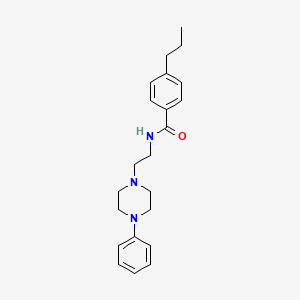 molecular formula C22H29N3O B2922279 N-[2-(4-phenylpiperazin-1-yl)ethyl]-4-propylbenzamide CAS No. 1049342-08-6