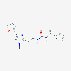 molecular formula C17H17N3O2S B2922287 (E)-N-(2-(4-(呋喃-2-基)-1-甲基-1H-咪唑-2-基)乙基)-3-(噻吩-2-基)丙烯酰胺 CAS No. 1421589-00-5