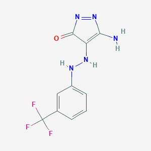 5-amino-4-[2-[3-(trifluoromethyl)phenyl]hydrazinyl]pyrazol-3-one