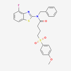 molecular formula C25H23FN2O4S2 B2922300 N-benzyl-N-(4-fluorobenzo[d]thiazol-2-yl)-4-((4-methoxyphenyl)sulfonyl)butanamide CAS No. 941950-62-5