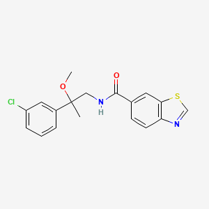 N-(2-(3-chlorophenyl)-2-methoxypropyl)benzo[d]thiazole-6-carboxamide
