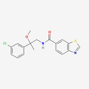 N-[2-(3-chlorophenyl)-2-methoxypropyl]-1,3-benzothiazole-6-carboxamide