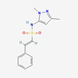 molecular formula C13H15N3O2S B2922306 (E)-N-(2,5-二甲基吡唑-3-基)-2-苯乙烯磺酰胺 CAS No. 1311997-61-1