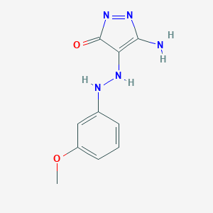 molecular formula C10H11N5O2 B292231 5-amino-4-[2-(3-methoxyphenyl)hydrazinyl]pyrazol-3-one 