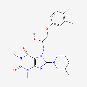 molecular formula C24H33N5O4 B2922311 7-(3-(3,4-dimethylphenoxy)-2-hydroxypropyl)-1,3-dimethyl-8-(3-methylpiperidin-1-yl)-1H-purine-2,6(3H,7H)-dione CAS No. 923107-65-7