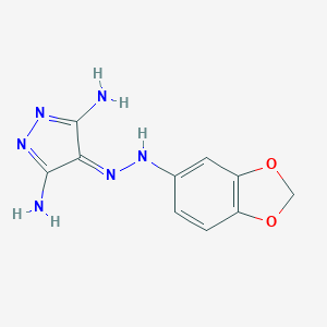 molecular formula C10H10N6O2 B292232 4-(1,3-benzodioxol-5-ylhydrazinylidene)pyrazole-3,5-diamine 