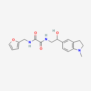 molecular formula C18H21N3O4 B2922320 N1-(furan-2-ylmethyl)-N2-(2-hydroxy-2-(1-methylindolin-5-yl)ethyl)oxalamide CAS No. 1705270-67-2