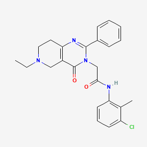 molecular formula C24H25ClN4O2 B2922324 N-(3-chloro-2-methylphenyl)-2-(6-ethyl-4-oxo-2-phenyl-5,6,7,8-tetrahydropyrido[4,3-d]pyrimidin-3(4H)-yl)acetamide CAS No. 1286728-30-0