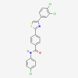 molecular formula C22H13Cl3N2OS B2922336 N-(4-氯苯基)-4-[4-(3,4-二氯苯基)-1,3-噻唑-2-基]苯甲酰胺 CAS No. 338408-26-7