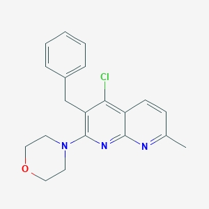 molecular formula C20H20ClN3O B292234 4-(3-Benzyl-4-chloro-7-methyl-1,8-naphthyridin-2-yl)morpholine 