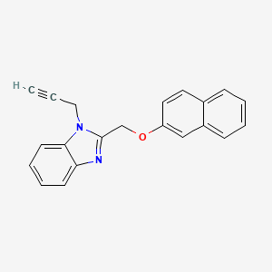 molecular formula C21H16N2O B2922346 2-(Naphthalen-2-yloxymethyl)-1-prop-2-ynylbenzimidazole CAS No. 876883-24-8