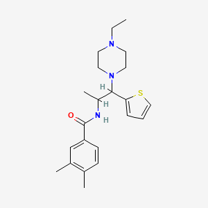 N-(1-(4-ethylpiperazin-1-yl)-1-(thiophen-2-yl)propan-2-yl)-3,4-dimethylbenzamide
