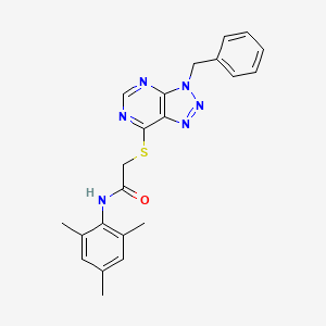 molecular formula C22H22N6OS B2922351 2-(3-benzyltriazolo[4,5-d]pyrimidin-7-yl)sulfanyl-N-(2,4,6-trimethylphenyl)acetamide CAS No. 863452-77-1