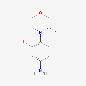 molecular formula C11H15FN2O B2922356 3-Fluoro-4-(3-methylmorpholin-4-yl)aniline CAS No. 1156819-47-4