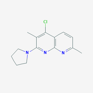 molecular formula C14H16ClN3 B292236 4-Chloro-3,7-dimethyl-2-(1-pyrrolidinyl)[1,8]naphthyridine 