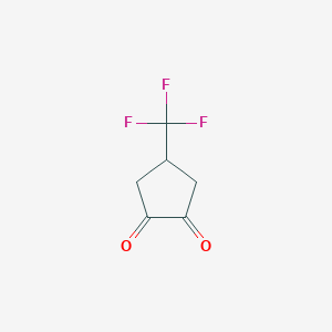 molecular formula C6H5F3O2 B2922361 4-(Trifluoromethyl)cyclopentane-1,2-dione CAS No. 2503201-73-6