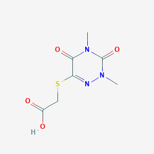 molecular formula C7H9N3O4S B2922364 2-[(2,4-Dimethyl-3,5-dioxo-2,3,4,5-tetrahydro-1,2,4-triazin-6-yl)sulfanyl]acetic acid CAS No. 291780-57-9