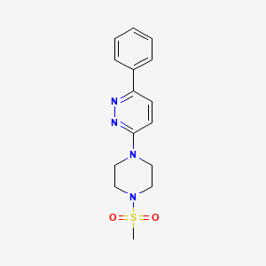molecular formula C15H18N4O2S B2922368 3-(4-(Methylsulfonyl)piperazin-1-yl)-6-phenylpyridazine CAS No. 1021131-22-5