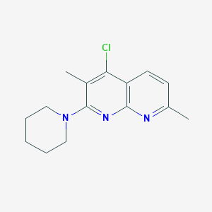 molecular formula C15H18ClN3 B292237 4-Chloro-3,7-dimethyl-2-(1-piperidinyl)[1,8]naphthyridine 